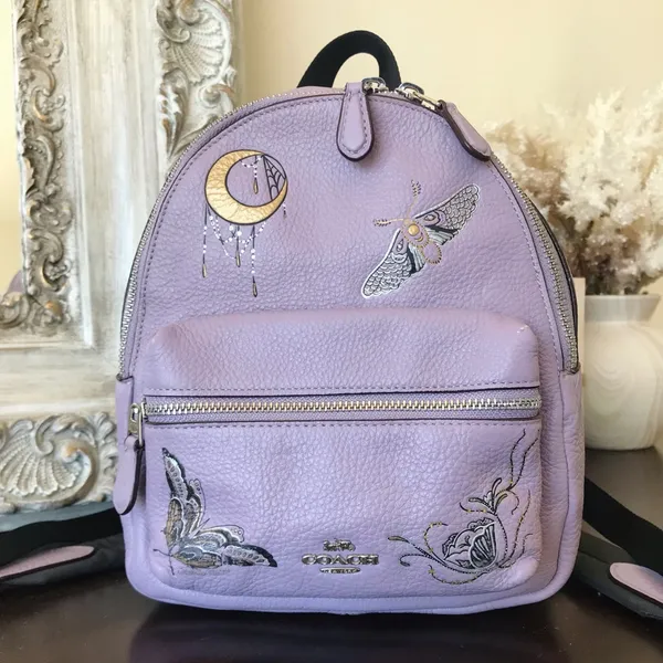x Chelsea Champlain Leather Mini Charlie Backpack, Lilac Purple, F77899 - Image 8