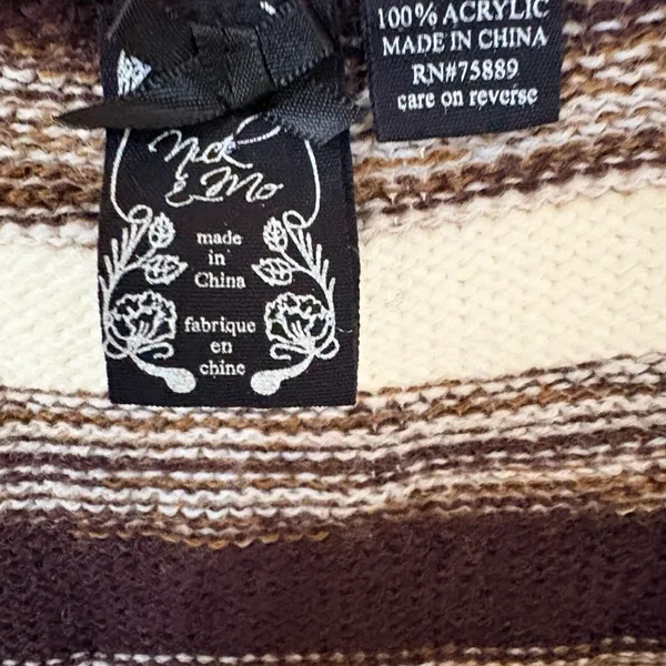 Nick & Mo Y2K Striped Cardigan L Brown White - Image 4