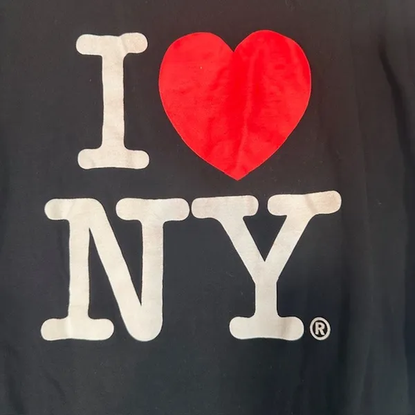 I Love New York Black Graphic Short Sleeve Lightweight T-Shirt Women Sz M - Image 3