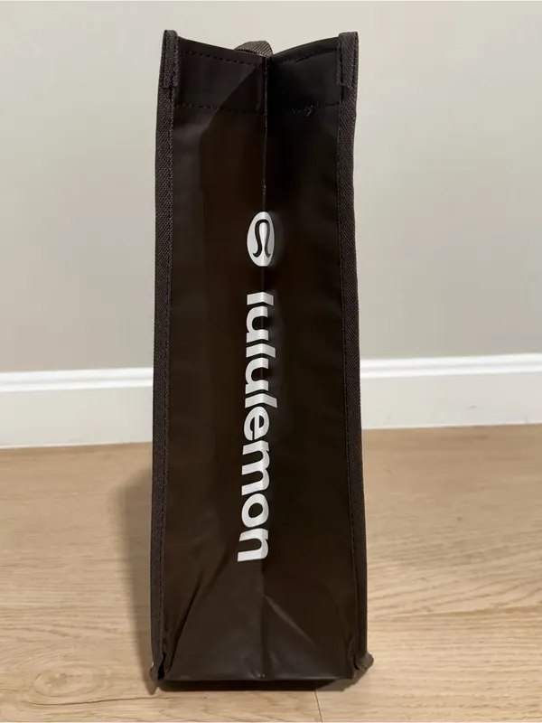 Lululemon Chocolate Brown and White Large Tote Bag - Image 4