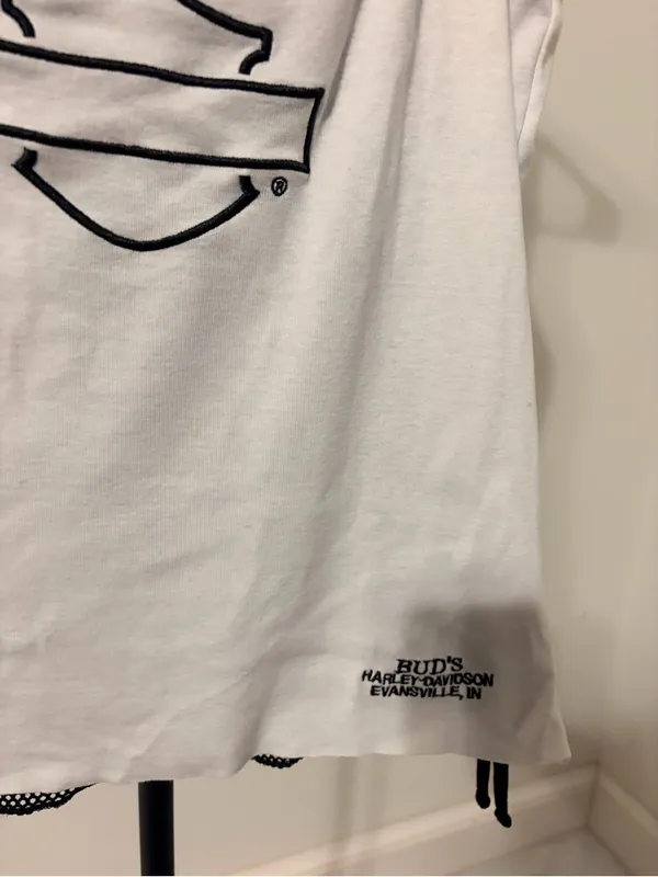 Harley-Davidson White Tank Top with Black Mesh Back - Image 3