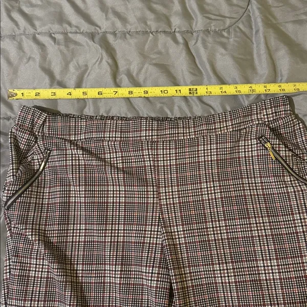 Maurices Plaid Jogger‎ Pants Womens XL Long Red Black Zipper Pockets Elastic - Image 7