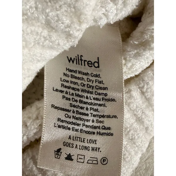 Wilfred Free Essential Chenille Crewneck Sweater Aritzia Cream Chunky Knit XS - Image 7