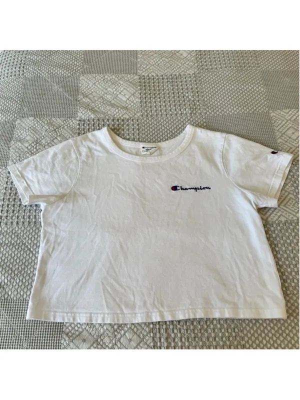 Champion Heritage White Crop T-Shirt Large - Image 2