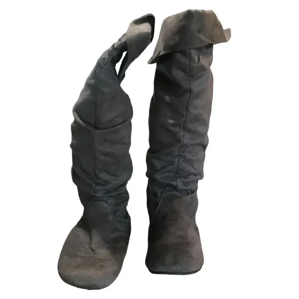 Kohl's Gray Suede Tall Boots Size 9 Medium - Image 4