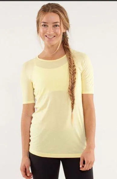 Lululemon Athletica Devotion Yellow Short Sleeve Tee - Image 2