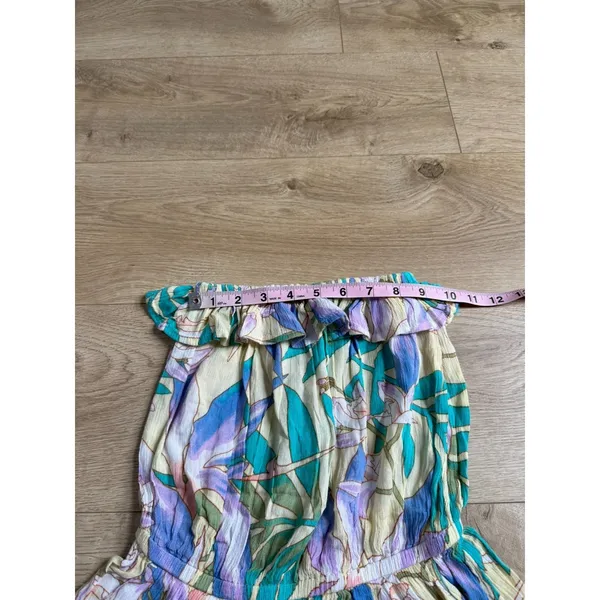 EUC Billabong strapless romper tropical floral print ruffle‎ neckline coastal XS - Image 10