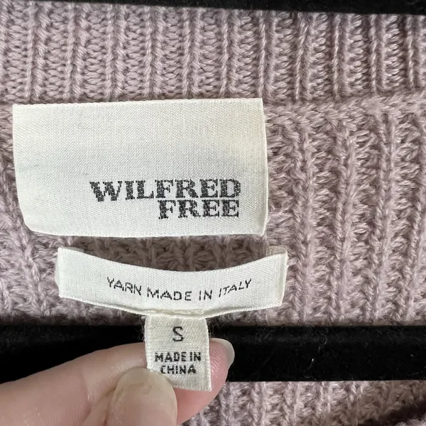 Aritzia x Wilfred Free Sweater Women Small Purple Pink Wool Cropped Italian Yarn - Image 5