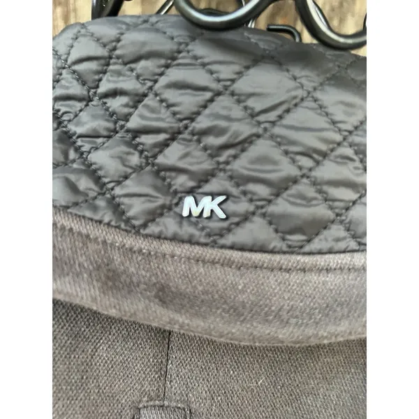 MICHAEL KORS Jacket Small Gray Voat Quilted‎ Full Zip Logo - Image 3
