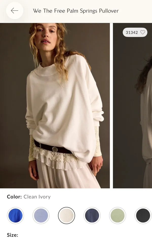 Free People Mock Neck Sweater White - Image 6