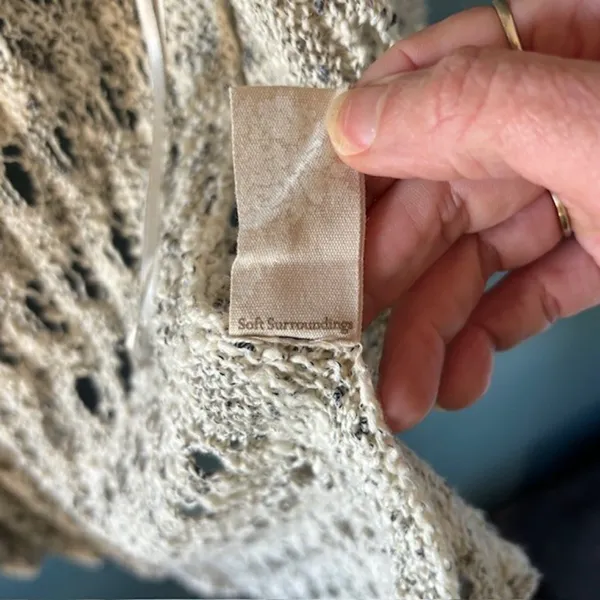 Soft Surroundings 4X Open Knit Beige Duster Cardigan Long Sleeve One Button Boho - Image 13