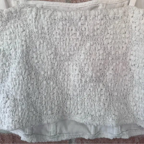 American Eagle Lace Crochet Crop Tank Top Corset Women’s Large White Boho - Image 6