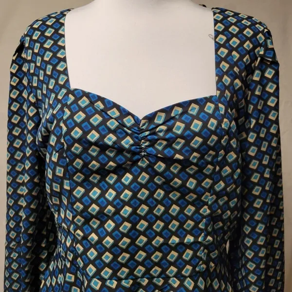 Band of the Free Geometric Mini Dress Womens Size L‎ Boho Milkmaid Mod PinupNWT - Image 2