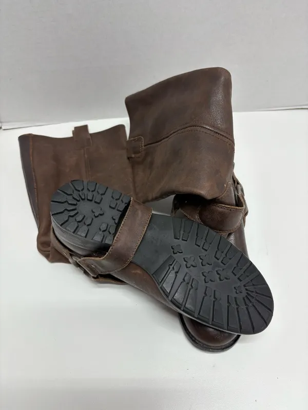 Cole Haan Harness-Style Brown Leather Riding‎ Boots - Size 37.5 - Image 7