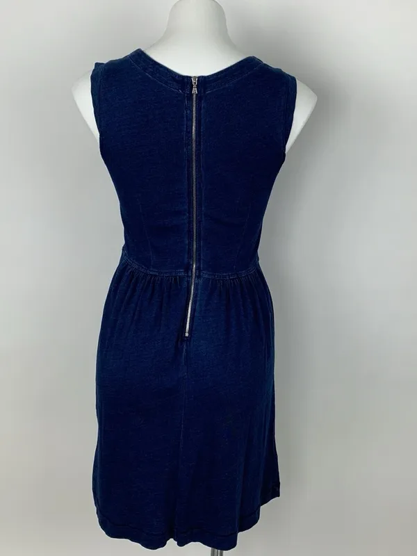 LOFT Sleeveless Knit Denim Fit & Flare Dress - Size: 0P - Image 2