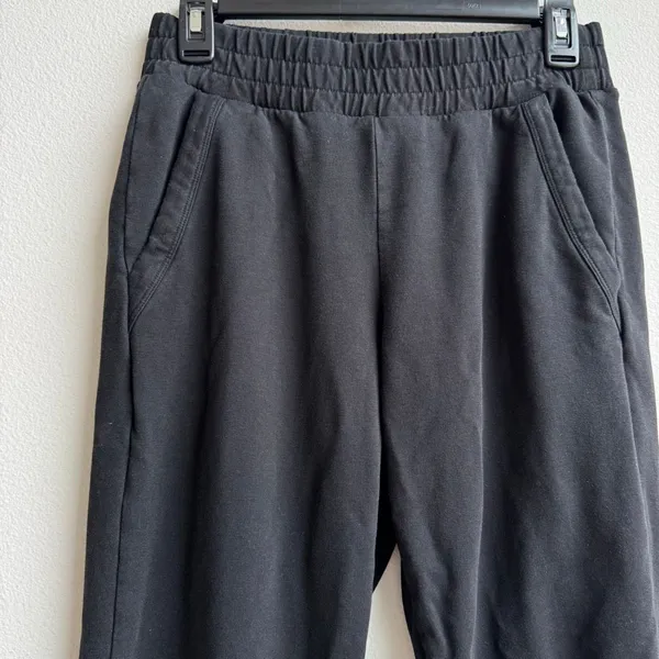 Alo Women Sweatpant Medium? Black Drawstring Waist Modal Athleisure Jogger Logo - Image 2