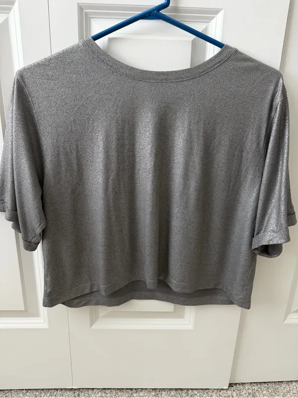 Lululemon x SoulCycle To The Beat Tee - Luminosity Foil Silver Gray Size 6 - Image 2
