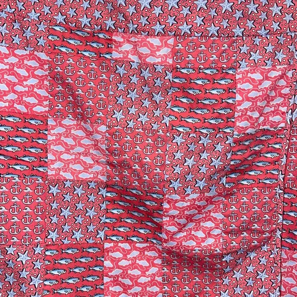 Vineyard Vines Women Fish Anchor Sea Print Patchwork Nautical Faux Wrap Skirt Si - Image 2
