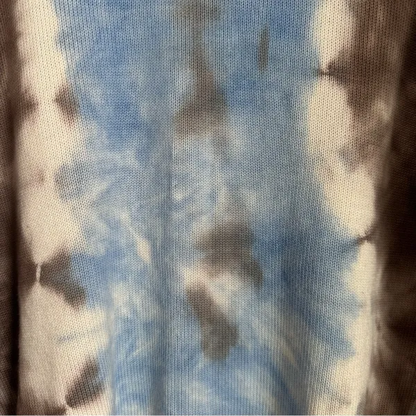 All Worthy By Hunter McGrady Blue & Mocha Brown Tie Dye Crewneck Knit Sweater L - Image 10