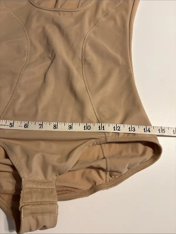 Maidenform Ultimate Instant Slimmer Open Bust Bodysuit (Style #2656) Beige large - Image 10