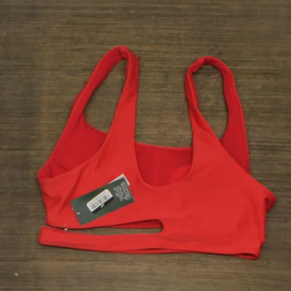 NWT Wild Fable Womens Cut Out Longline Bralette Bikini Top 88181921 XS Red - Image 3