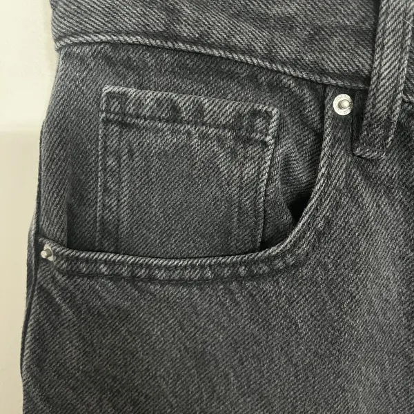 PacSun Womens Dad Jean Black High Rise Straight‎ Leg Button Fly Denim Size 28 - Image 2