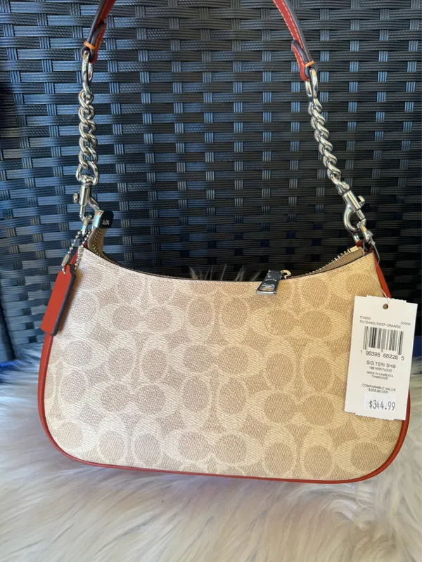 NWT COACH CV933 Teri Shoulder Bag In Signature Canvas & Leather crossbody - Image 14
