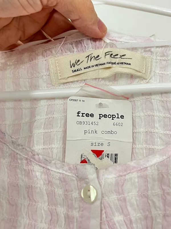 Free People Size Medium Pink Orange Ombre Smocked Dip Dye Tank Top NWT - Image 3
