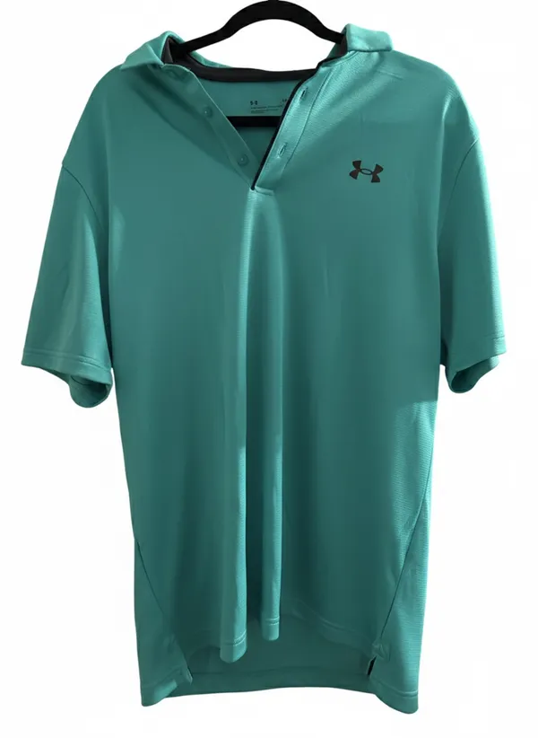 Under Armour Men's Tech Polo in a light teal SZ Large nwot - Image 2