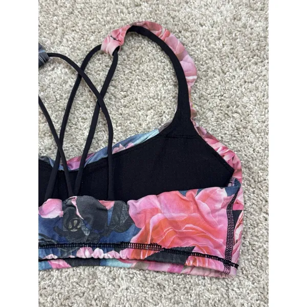 Lululemon Energy Bra Secret Garden Floral Strappy Sports Bra Yoga Pilates Size 6 - Image 8