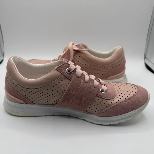 Foot Petals Pink Leather Suede Perforated Comfort Sneakers Women’s 8M - Image 5