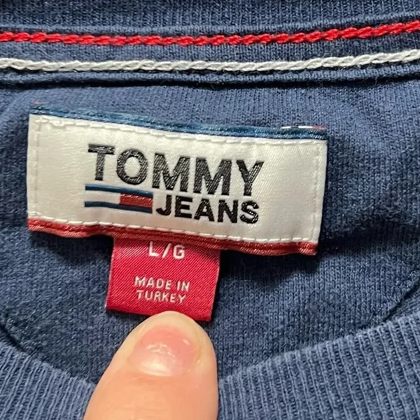 Tommy Hilfiger Tommy Jeans Vintage Short Sleeve Embroidered Crew T-Shirt Size Large - Image 7