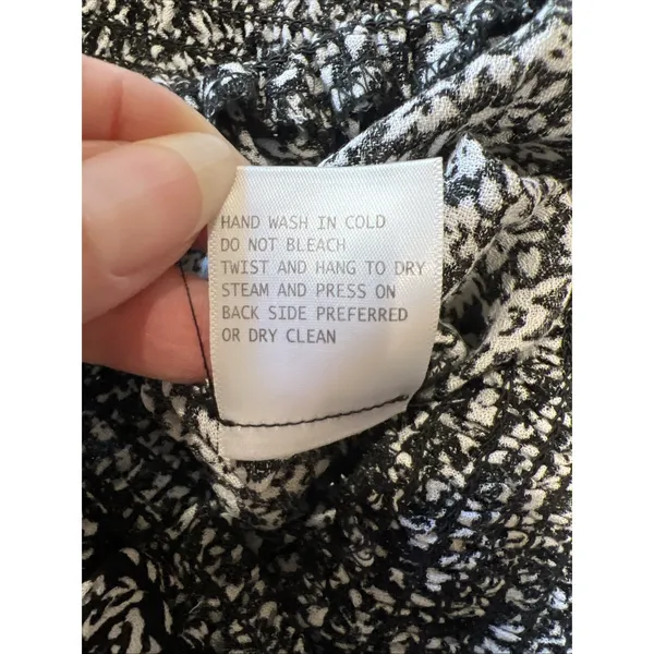Rachel Zoe Black White Floral Maxi Skirt Large Button Front Cottagecore Prairie - Image 7
