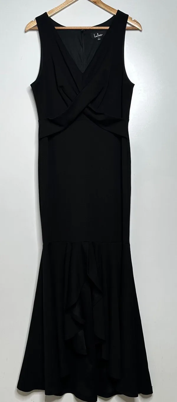 Lulus Black Noreen Sleeveless High-Low Maxi Dress Size Large - Image 3