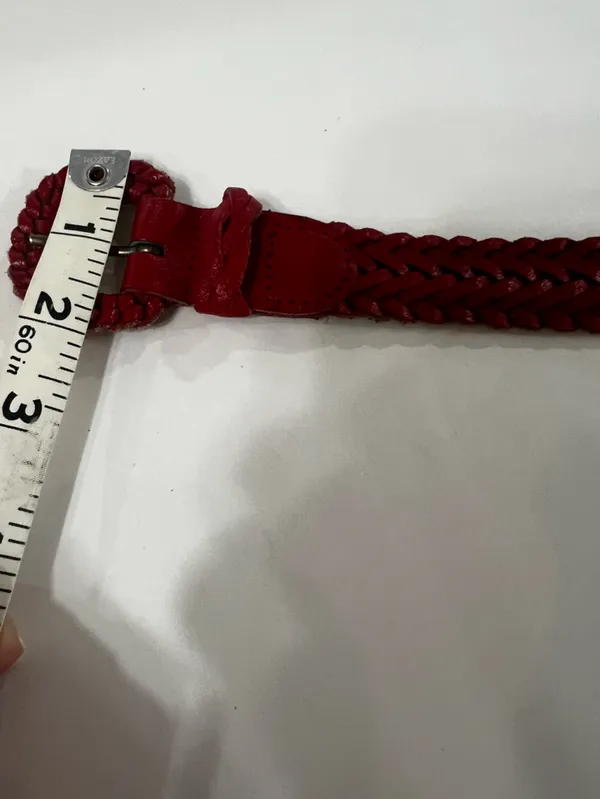 Genuine Leather Braided Belt Red Made in Argentina Western Boho - Image 7
