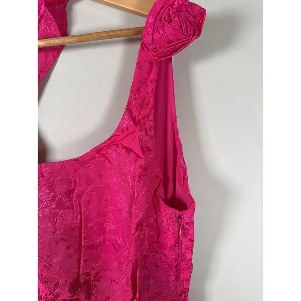 For Love & Lemons Deliza‎ Mini Dress Pink Womens Size M Jacquard Feminine - Image 4