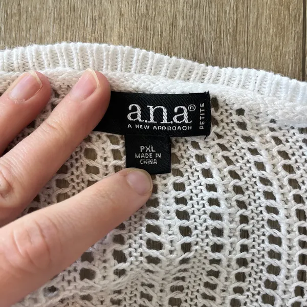 Ana A New Approach Womens White Crochet Tank Top - PXL - Image 4