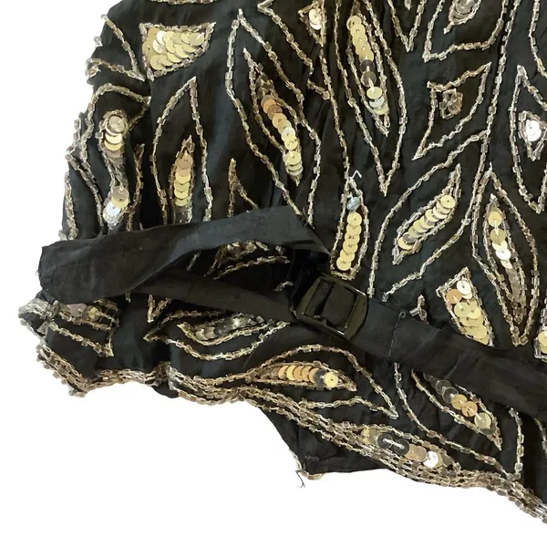 Vintage Silk Sequin Vest Black - Image 8