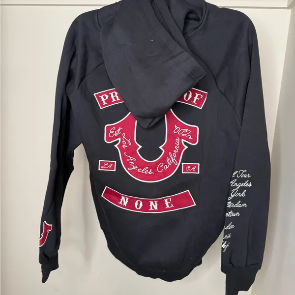 True Religion Charcoal Hoodie - Image 2