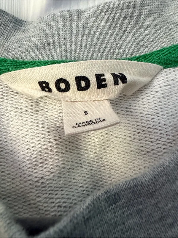 Boden Gray Sweatshirt with Pink Floral Faces - Image 3