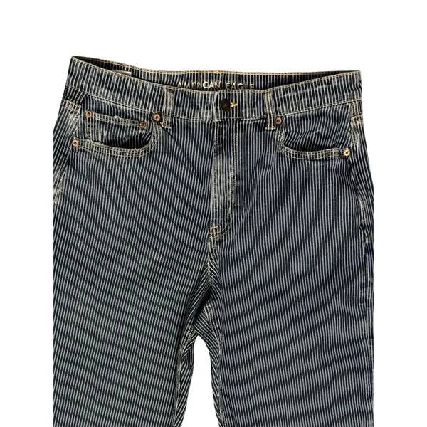 American Eagle Jeans Womens Size 10 Baggy Straight High Rise Pinstripe 32x28 - Image 7