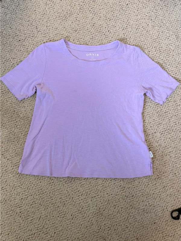 Orvis Classic Collection Lavender Pima Cotton Tee Soft Coastal Short‎ Sleeve S - Image 2