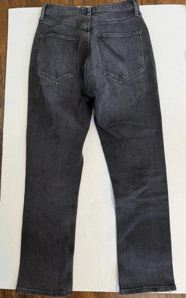 AGOLDE Riley High Rise Straight Leg Jeans Black - Image 6