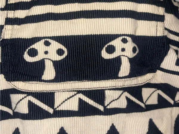 NWT Urban Outfitters Mushroom Mixed Pattern Button Down Courderoy Top Sz Medium - Image 4