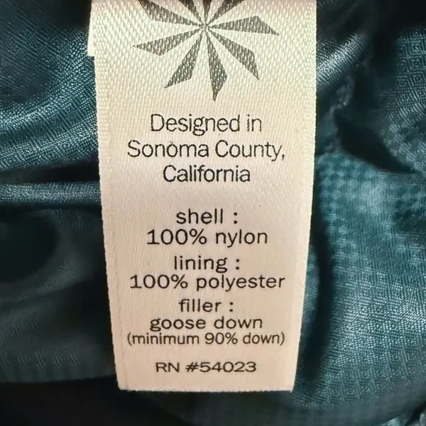 Athleta Puffer Jacket Teal Green Gorpcore Down‎ Filled Hooded Womens Small - Image 8