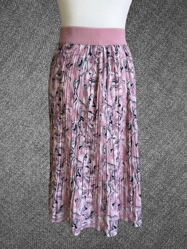 Metrowear Pink Abstract Pleated Midi Skirt Petite M - Image 3