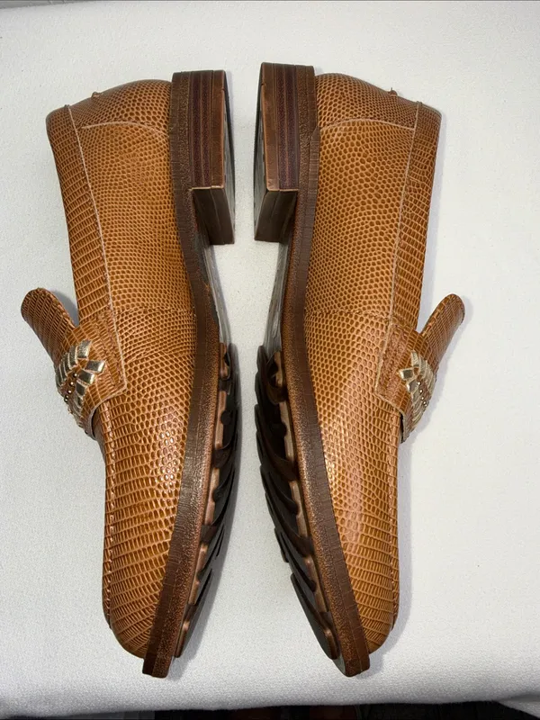 Brioso Frisco Lizard-Embossed Leather Loafers - Image 3