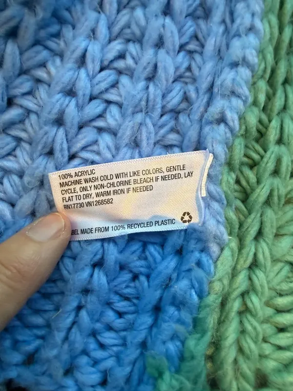 WILD FABLE Colorblock Open Chunky Knit Cardigan Size Small Blue Green - Image 8