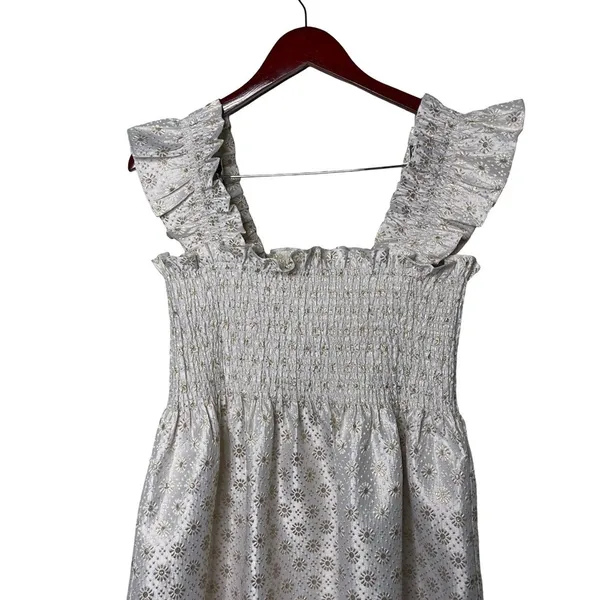 Hill House The Ellie The Bridal Nap Dress in Ivory gold Jacquard sz S - Image 5
