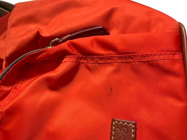 DOONEY & BOURKE Orange Brown Nylon Leather Drawstring Backpack - Image 11